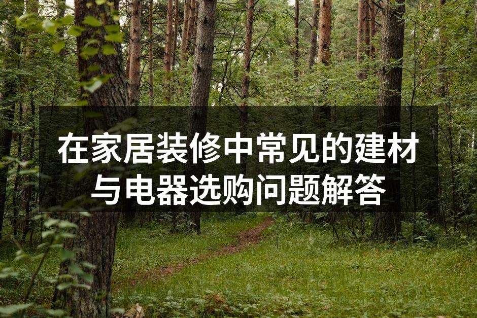 在家居装修中常见的建材与电器选购问题解答